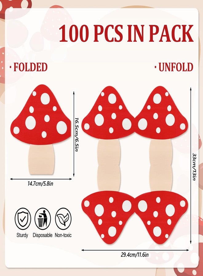 وولاين مجموعة مناديل ورقية من والين، 100 منديل، بنقشة فطر الخريف، طبقتان، لون أحمر، مناديل ورقية للاستخدام مرة واحدة، بنقشة فطر الغابة، مثالية لحفلات العشاء والحلويات في فصل الخريف، وأعياد الميلاد، وحفلات الحدائق الخيالية، وحفلات استقبال المولود، مقاس 6.5 × 5.8 بوصة - Image 2